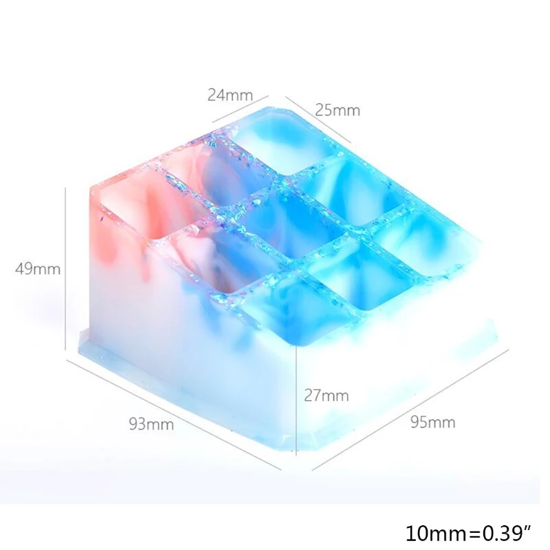 

3Pcs/Set Crystal Epoxy Resin Mold Crown Storage Box Casting Silicone Mould 9 Square Grids Pyramid Container Making Tools