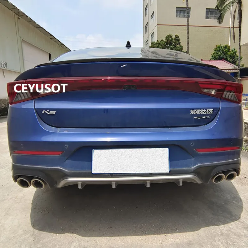 

FOR Spoiler Accessories NEW Kia Optima K5 CAR Trunk PU Material Rear LIP Black WING Tail Decoration Body Kit Refit 2020 2021 22