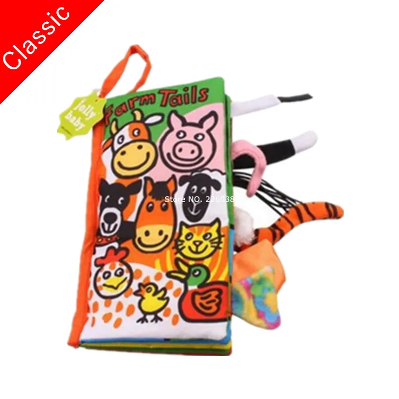 SZ04 Farm Tails Детские игрушки, детские книги для раннего развития, тканевые книги для детей, Обучающие Развивающие книги, хвосты животных, динозавры SZ04 - Цвет: SZ04 Farm Tails