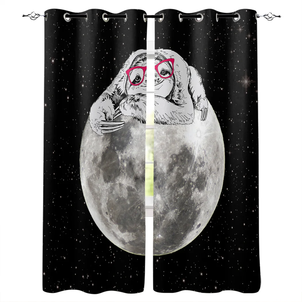 Ленивая луна черное небо занавески для комнаты большие оконные кухни спальни