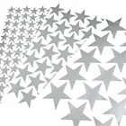 357 см виниловая настенная наклейка с серебряными звездами, матовая ПВХ высеченная наклейка для украшения детской комнаты, спальни, скрапбукинга DIY