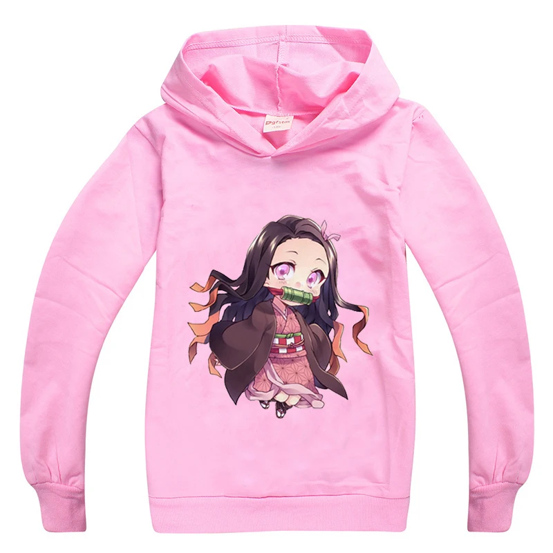 

Anime Demon Slayer Kimetsu No Yaiba Hoodies Girls Teen Kids Cartoon Blade Top Clothing for Children From 8 To 12 Years Old