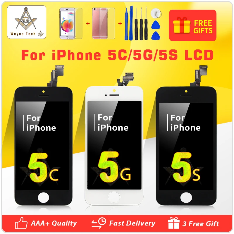 ЖК-дисплей с дигитайзером и рамкой для iPhone 5 5C 5S качество AAA +++ розничная упаковка |