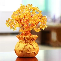 tree money feng shui statue fortune chinese bonsai wealth crystal prosperity decor figurine lucky coin good luck ornaments