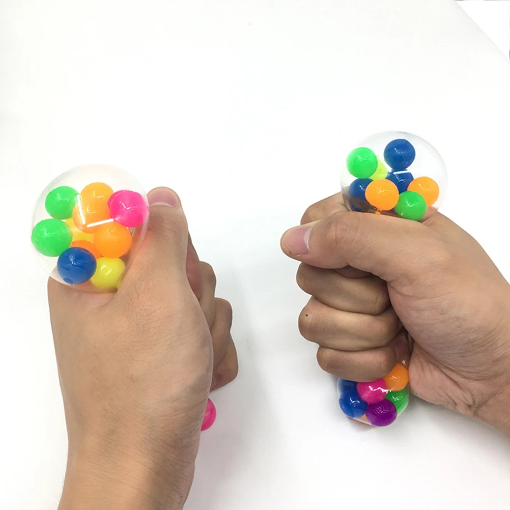 

1/3 Pcs Set Stress Relief Balls Toys Squeezing Balls for Stress-Relief and Better Focus Toy for Kids and Adult Rainbow Bead Ball