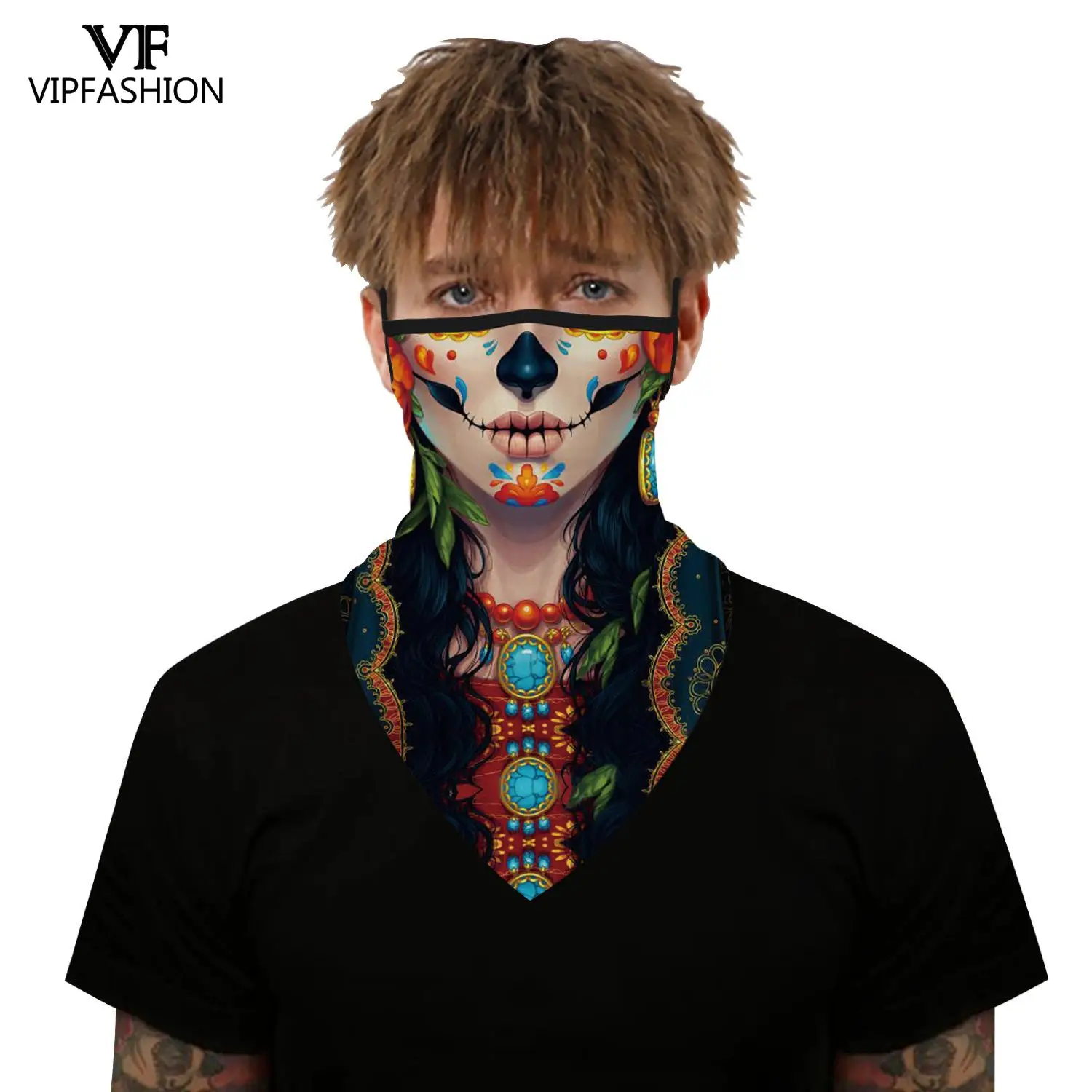 VIP мода для взрослых с принтом скелета Балаклава Лыжная бандана уход за кожей