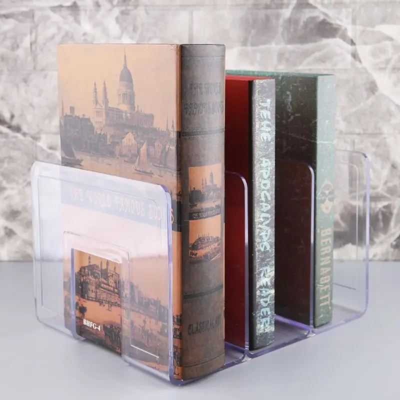 

Acrylic Transparent Multi-layer Bookend Decorative Book Shelf Home Room Office School Library Stationery Supplies Gifts
