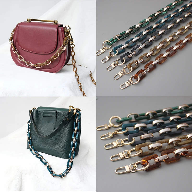 

Vintage Colorful Chain Acrylic Resin Chain Luxury Detachable Strap Shoulder Clutch Handle Chain Female Bags Accessories