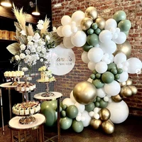 104pcs retro bean avocado green balloon garland arch kit metal gold balloons baby shower wedding birthday party decorations