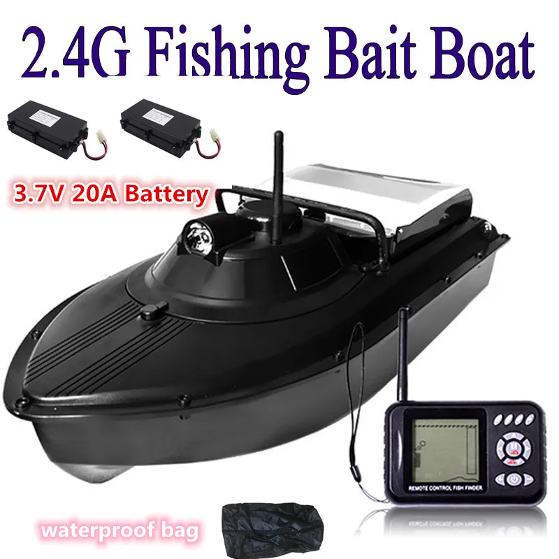 

JABO 2BD With 3pcs 20A 10A Battery Remote Control RC Fishing Bait Boat Fishing Finder fish-tempting lights & backward rc boat To