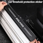 Автомобильная наклейка из углеродного волокна, защитная полоса сделай сам, лента против царапин, водонепроницаемая Защитная пленка для Hyundai SOLARIS 2010-2020