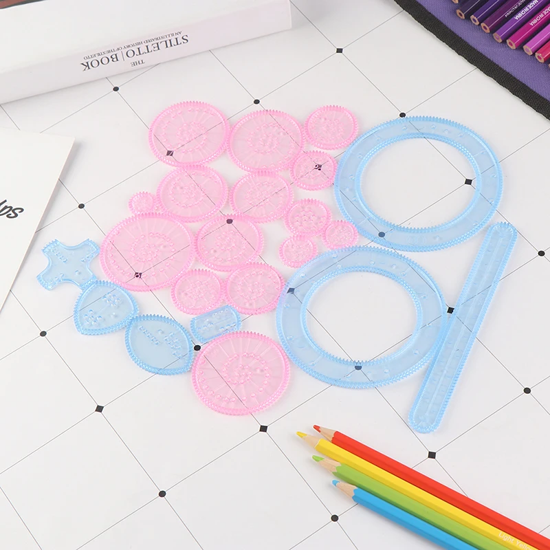 22 шт./компл. Спирограф набор игрушек для рисования Переплетенные зубчатые колеса