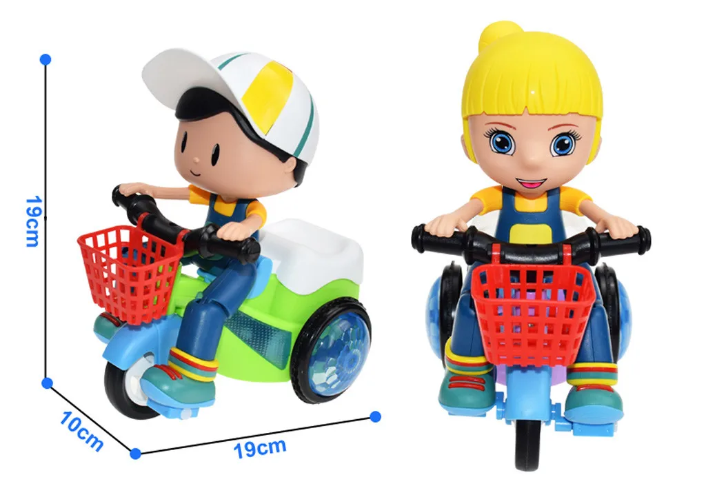 

In Situ Rotation Electric Car Toy Kids Musical Cycling Three-wheeled Bicycle Music Light Toy Children Birthday Gift
