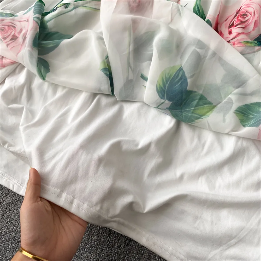 

Women Floral Elegant Long Dress Spring Autumn O Neck Puff Sleeve Party Dresses Fashion Plus Size Robe Vestidos Female Clothes