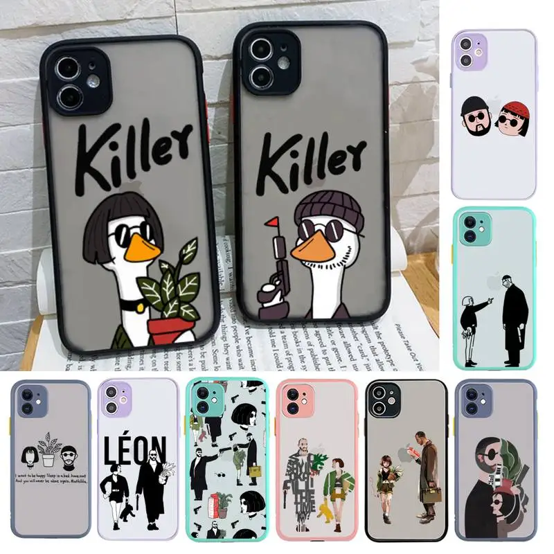 

Cartoon Killer Leon Uncle Girl Phone Case Bumper Phone Case For iphone12 11 Pro Max X XS Max XR 7 8 Plus 12mini Translucent