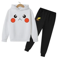 2021 new animation smiley face pikachu girls hoodie pullover childrens clothing set autumn clothing boys sweatshirt childhood h