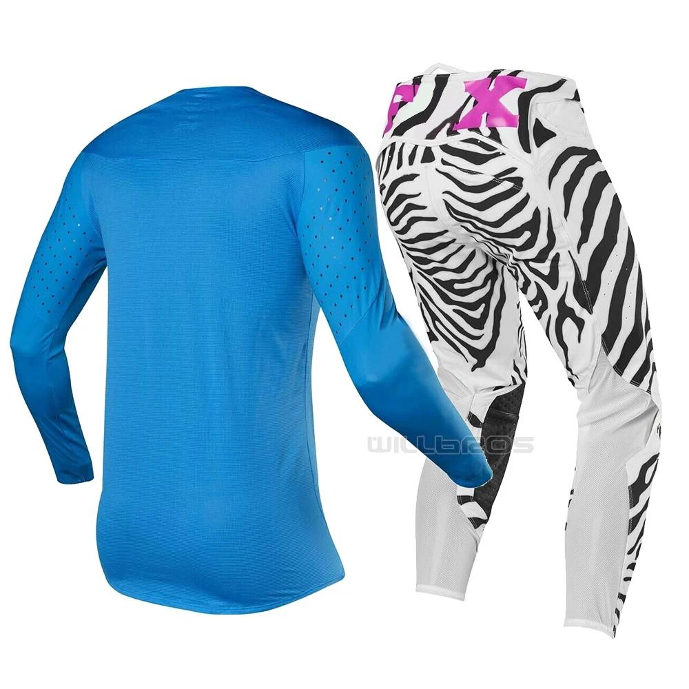 NAUGHTY FOX MX 360 Racing LE Flexair Zebra Off Road Motocross Dirt Bike Jersey Pant Men's Gear Set