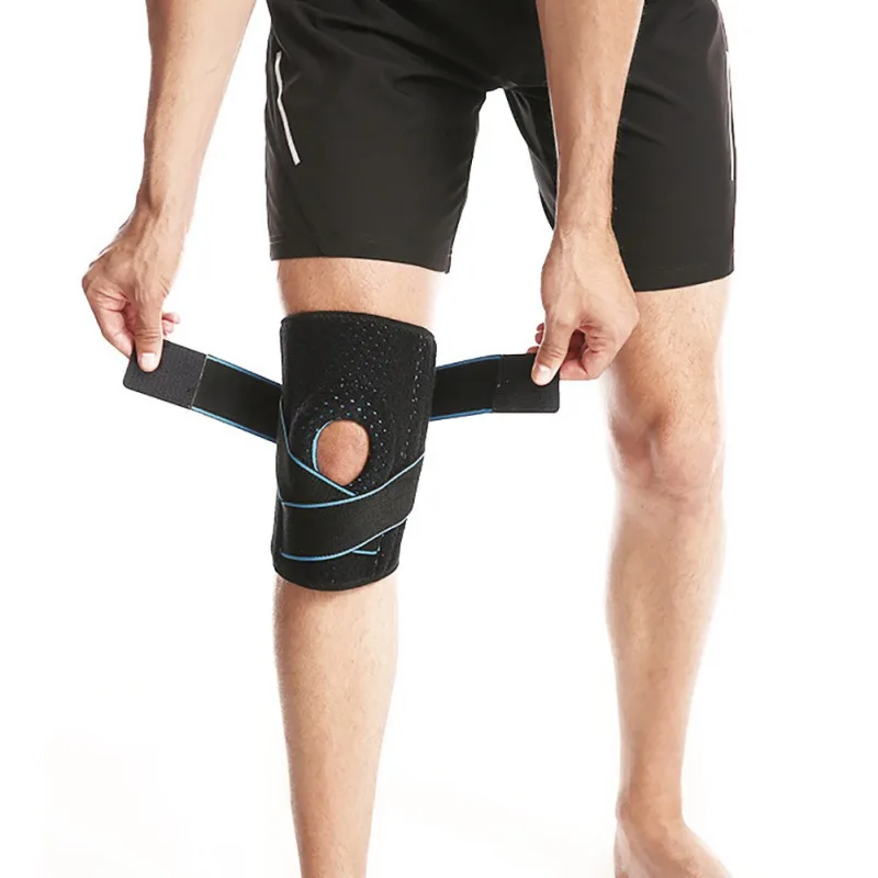 

Sports Running Knee Support Men Fitness Knee Brace Protector Gear Pressurized Patella Stabilizer Knee Pads Basketball Volleyball