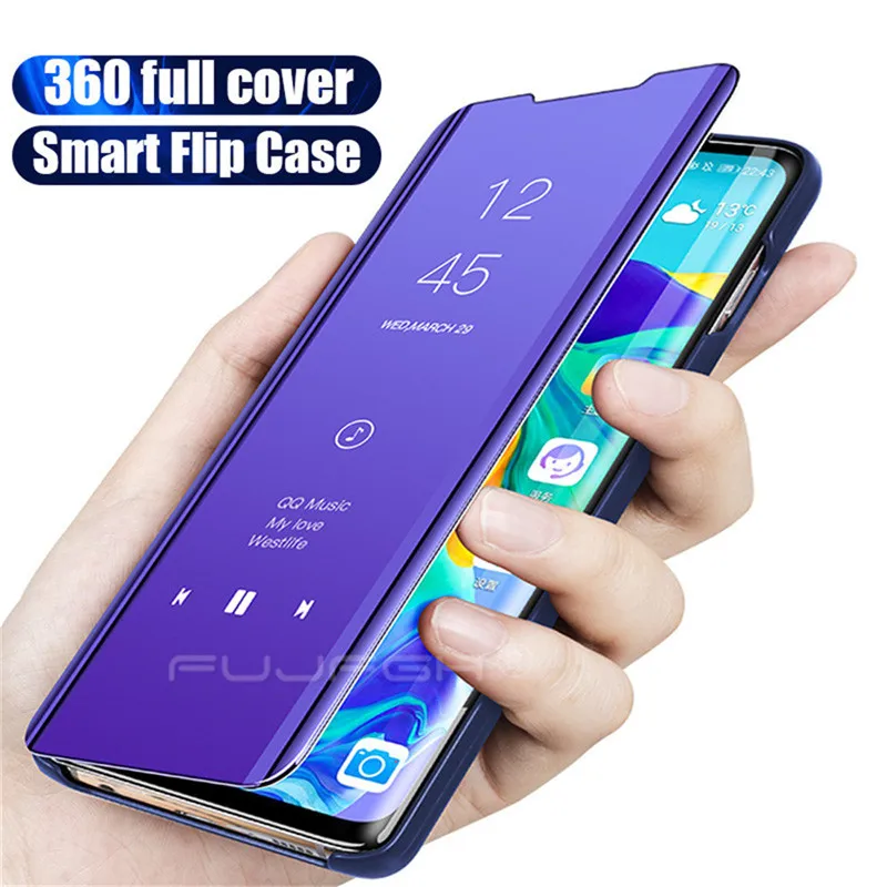 Clear View Smart Зеркало чехол для телефона для samsung Galaxy A9 A8 A7 A6 J8 S8 S9 J4 J6 плюс A5 J7 J5 3 S7 Edge Note 8, 9