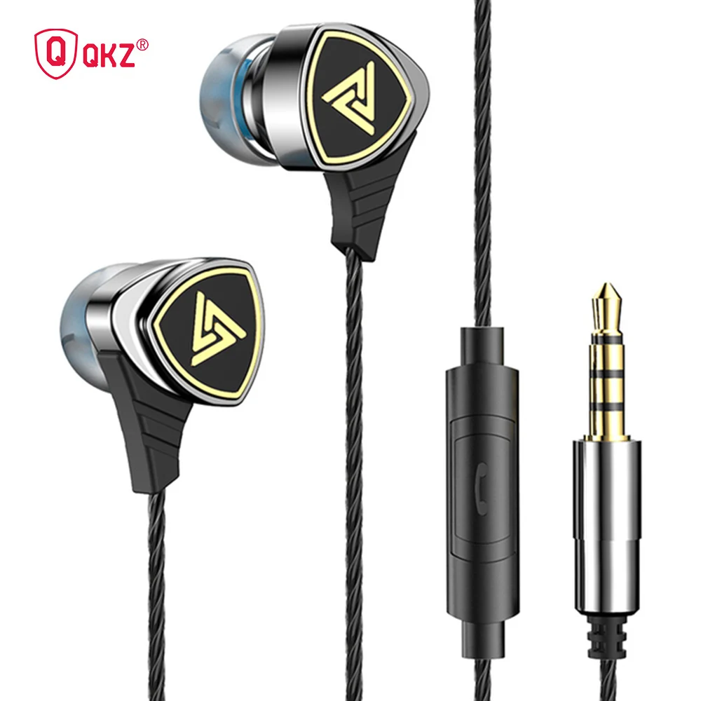 

QKZ SK1 Wired Earphone 3.5mm Metal Heavy Bass Music Dynamic In-Ear Headset Built-in Microphone Hands-Free Earbud Sport