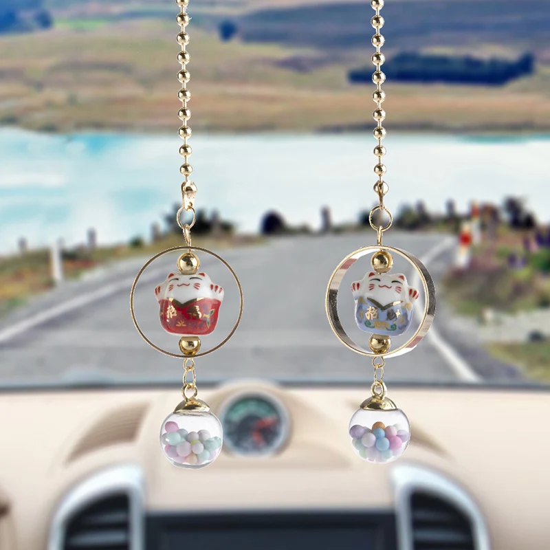 Керамические Подвески с автомобилем Lucky Cat Висячие автомобильные зеркальные
