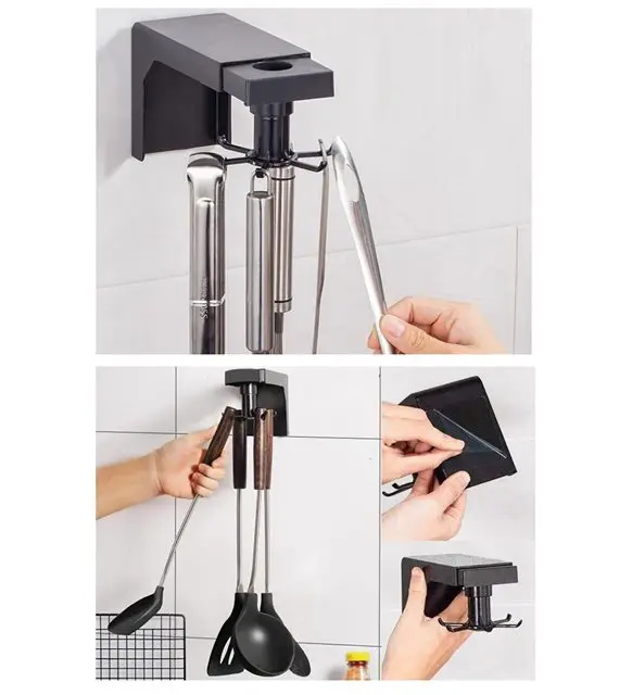 

Вращающийся на 360 градусов практичный Органайзер с крючками для ванной и кухни крючок-Вешалка кухонная утварь практичные товары Новая мода