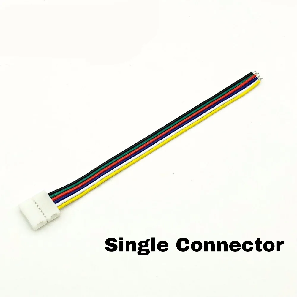 5 шт./лот 12 мм 6PIN 6 Pin RGB + CCT L Форма или T без пайки легко разъем для RGBCCT RGBCW)