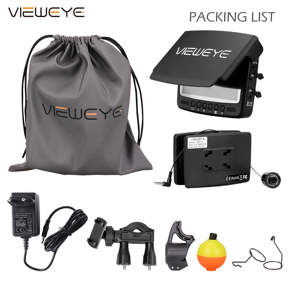 ViewEye Video Fish Finder 4.3 Inch IPS LCD Monitor Camera Kit For Winter Underwater Ice Fishing Manual Backlight Boy/Men's Gift |
