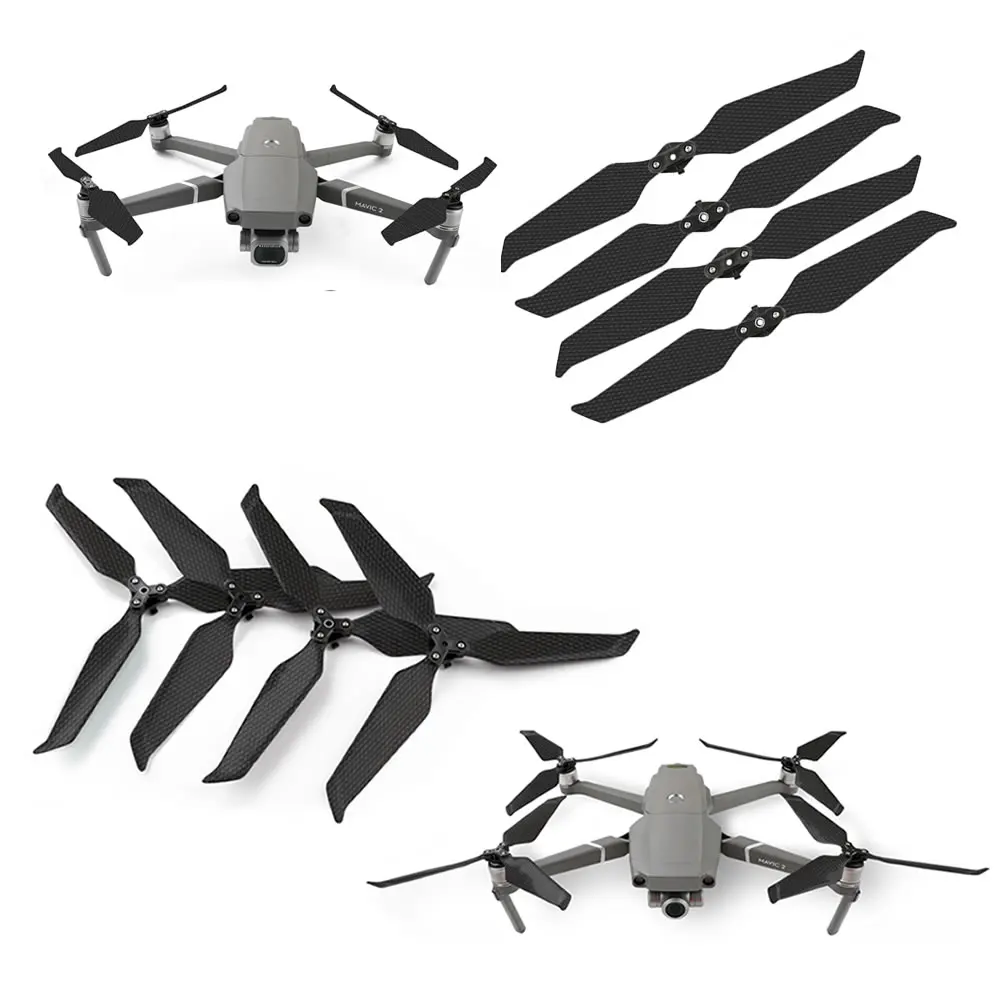 4 шт. углеродное волокно складной быстросъемный 8743 Пропеллер для DJI Mavic 2 Pro Zoom Drone шумоподавление Реквизит лопасти пропеллеры