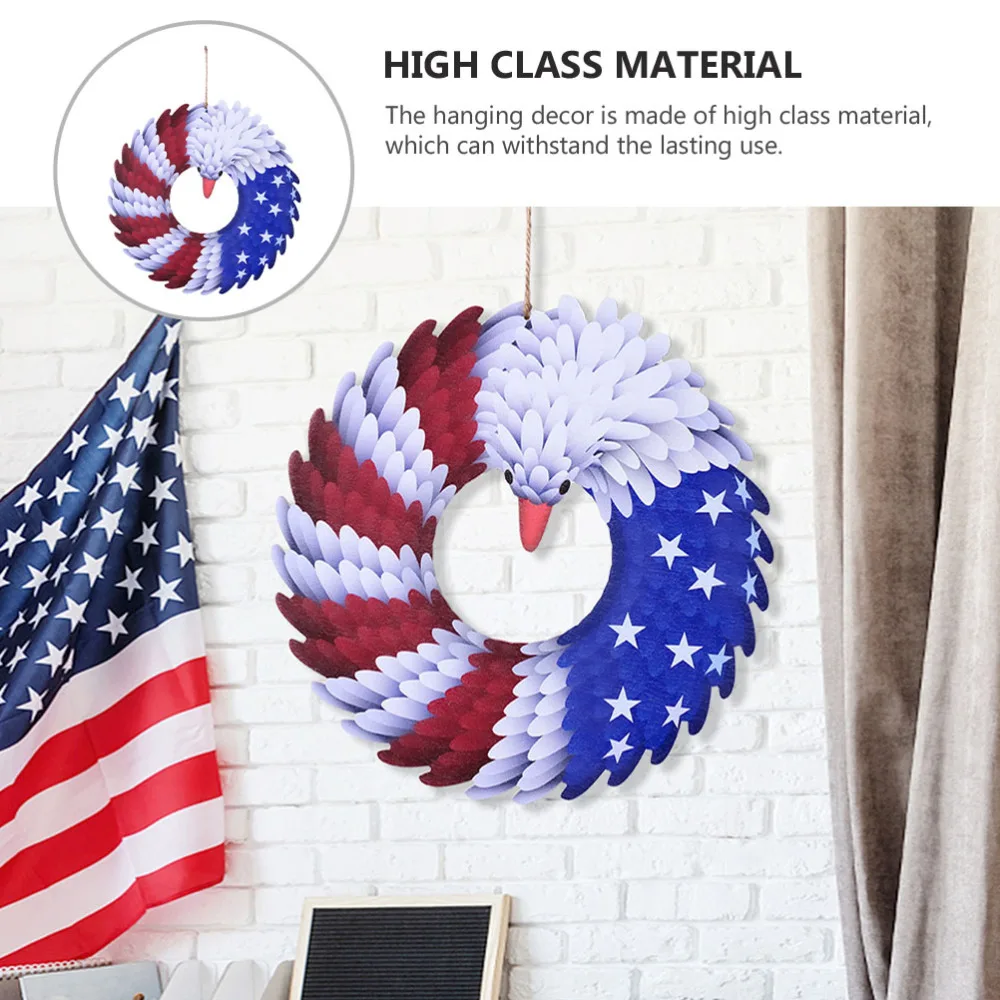 

1pc Festival Pendant Independence Day Themed Hanging Decor Wooden Pendant