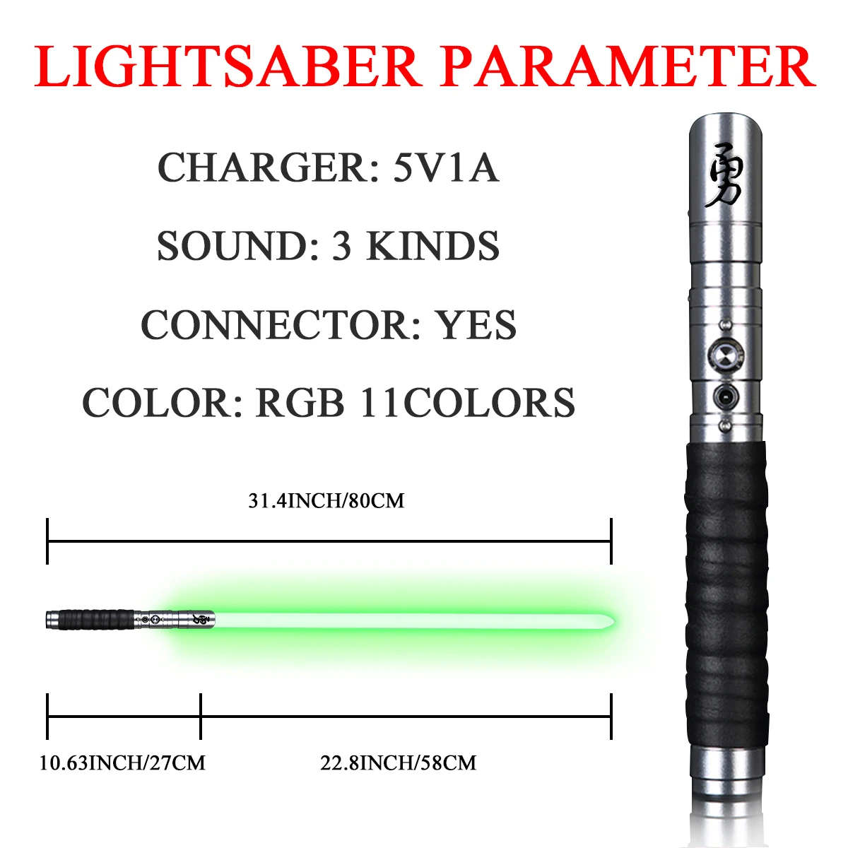 

Chinese Character Engraved Lightsaber RGB Customized Laser Sword 11 Color Change Metal Hilt Light Saber Heavy Dueling Sound Toy