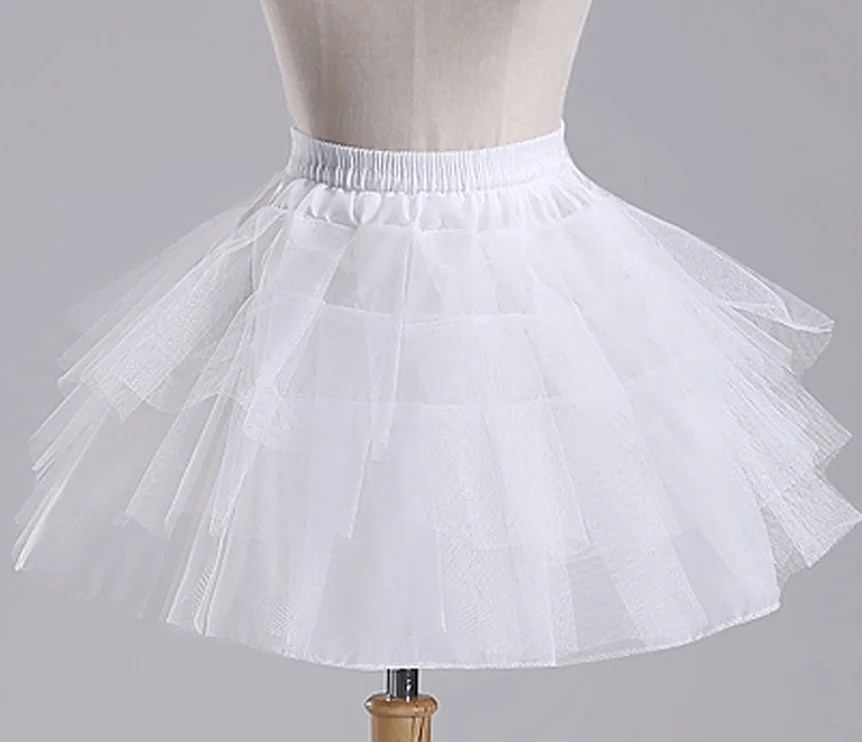 

White Wedding Accessories Kids Girls Petticoat Vestido Longo Ball Gown Crinoline Skirt Petticoats In Stock