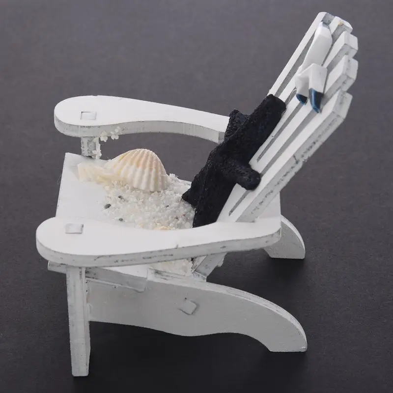 Mini Fairy White Wooden Chair Dollhouse Garden Home Sea Beach Decor white | Дом и сад