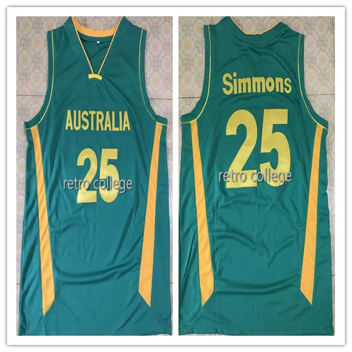

Ben Simmons #25 Team Australia Basketball Jersey Stitched Custom Any Number Name jerseys