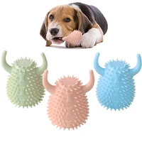 dog chew squeaking toy durable pet cleaning teeth molar toys bite resistant puppy interactive training rubber hedgehog ball