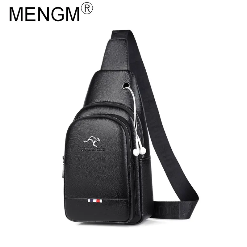 

Мужская нагрудная сумка GM, двухслойная сумка через плечо для наушников, деловая сумка для путешествий