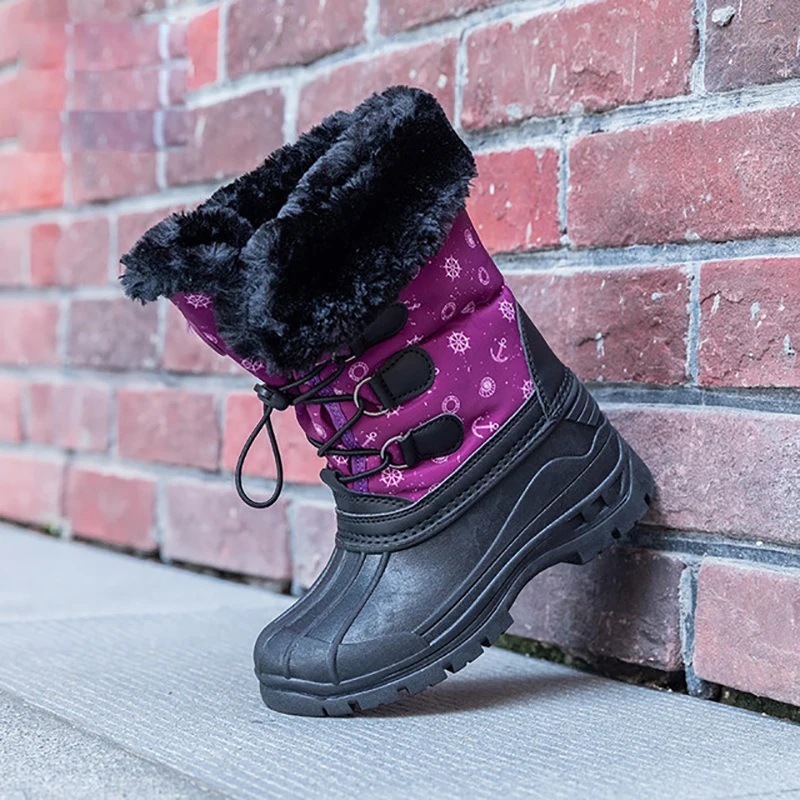 Зимние ботинки Dolakids модные зимние для девочек детские водонепроницаемые теплые
