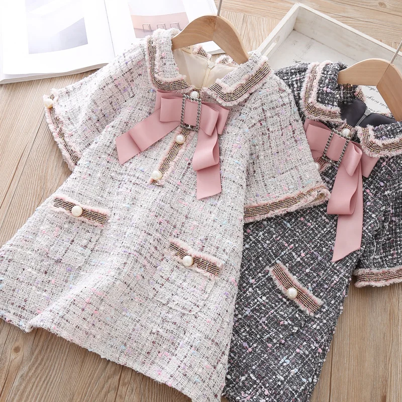 Платья для маленьких девочек Осень-зима 2019 рождественское платье модные