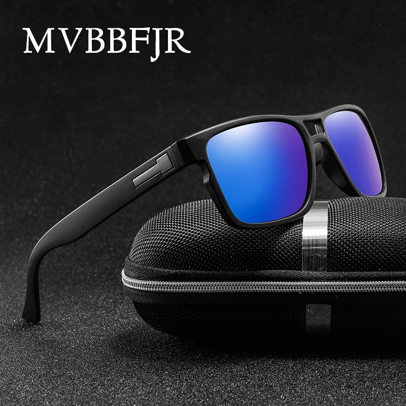 Мужские солнцезащитные очки MVBBFJR квадратные поляризационные зеркальные для