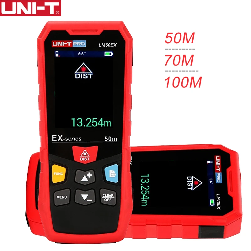 

UNI-T Laser Rangefinder Handheld Distance Meter Professional Mini Tape Laser Measure Digital Range Finder 50M 70M 100M LM50EX