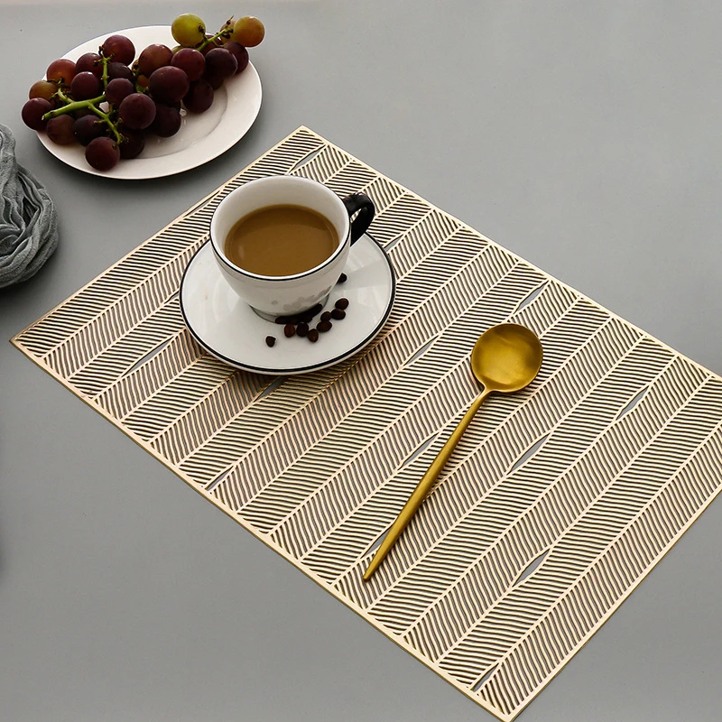 

PVC Hollow Nordic Style Non-slip Kitchen Placemat Coaster Resistant Insulation Pad Dish Coffee Cup Table Mat Home Decor 51039