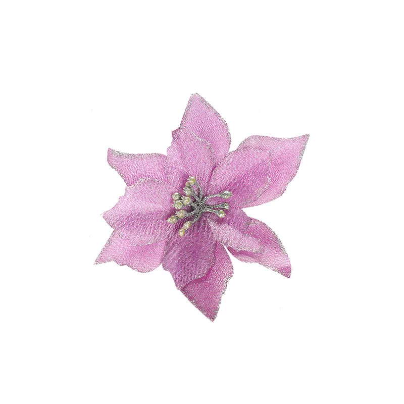 5 шт. рождественские украшения 13 см искусственные цветы блестки Poinsettia поддельные цветы для дома свадьбы Рождественская елка Декоративный цветок головы