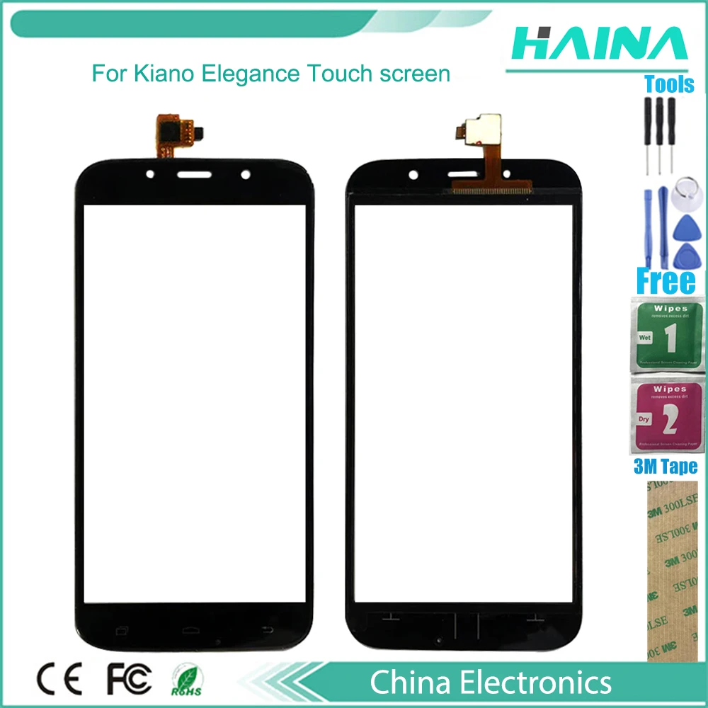 

5.0 inc touchscreen For Kiano Elegance Touch screen Glass Front Glass Digitizer Panel Lens Sensor with 3M Tape