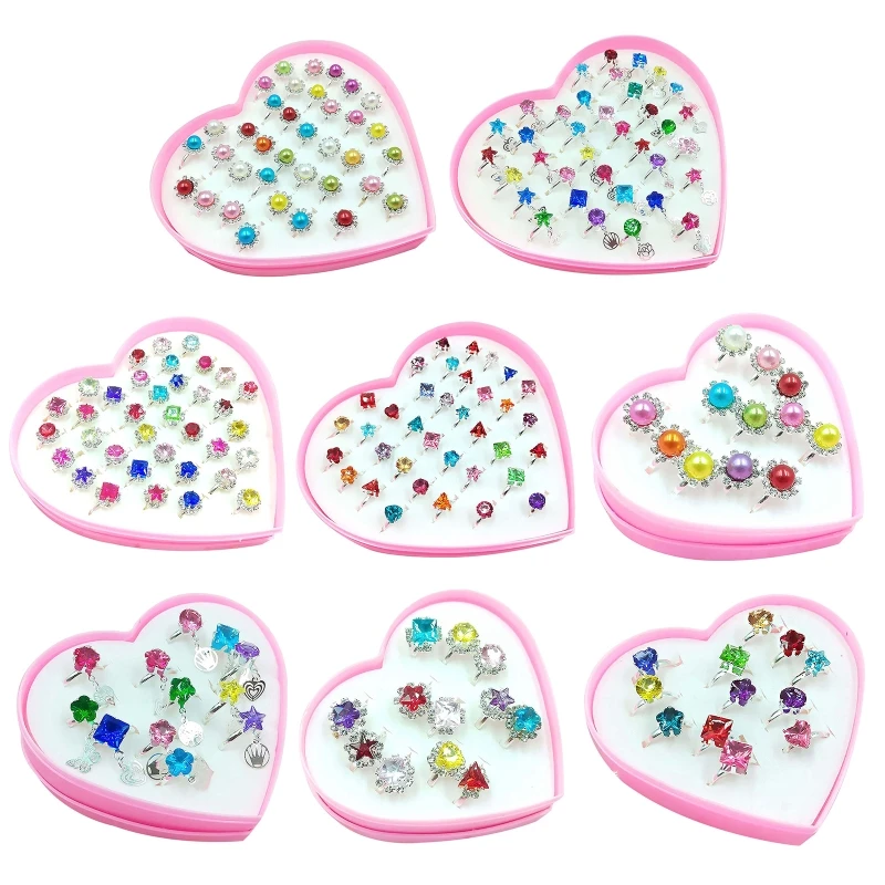 Кольца регулируемые из сплава для маленьких девочек модные Мультяшные Детские