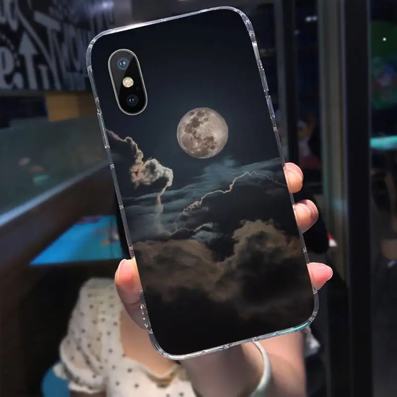 

Moon Phone Case Transparent for iPhone 11 12 mini pro XS MAX 8 7 6 6S Plus X 5S SE 2020 XR