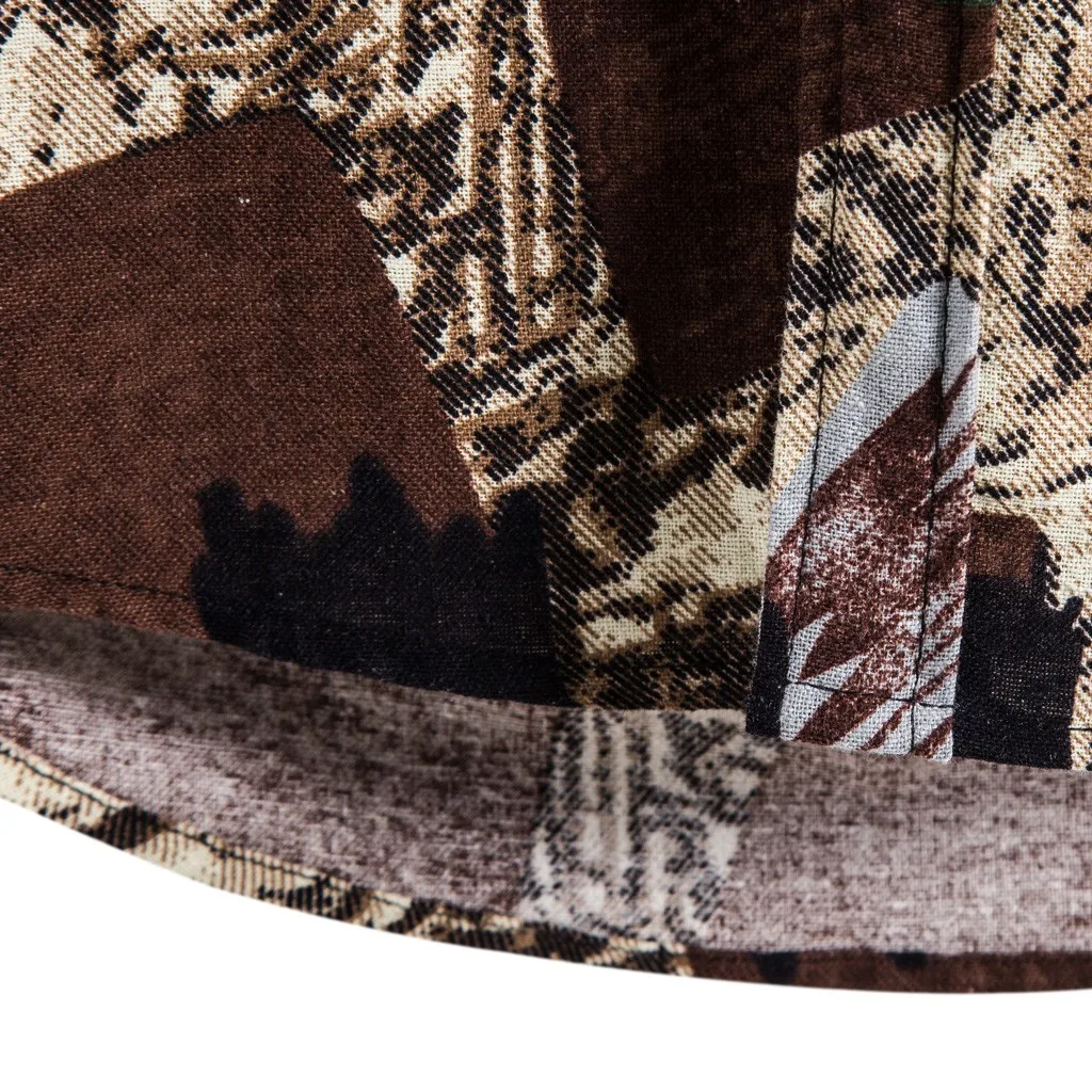 Новинка горячая Распродажа мужская рубашка с принтом Мужская льняная