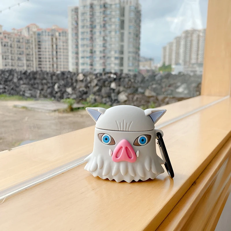 3D чехол для AirPods 1 2 Pro мягкий силиконовый защитный с мультяшным демоном