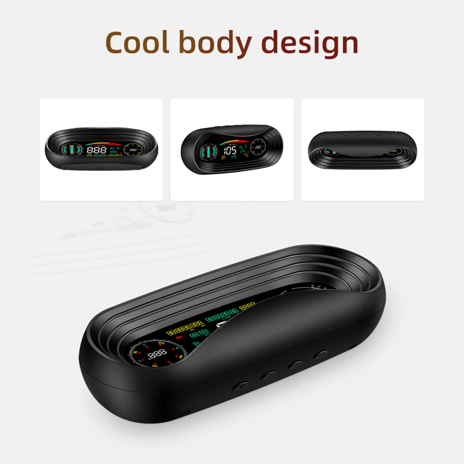 

Smart GPS Slope Meter Car HUD LCD Digital Tilt Slope Meter Speed Direction Time Voltage Display Fatigue Driving Reminder