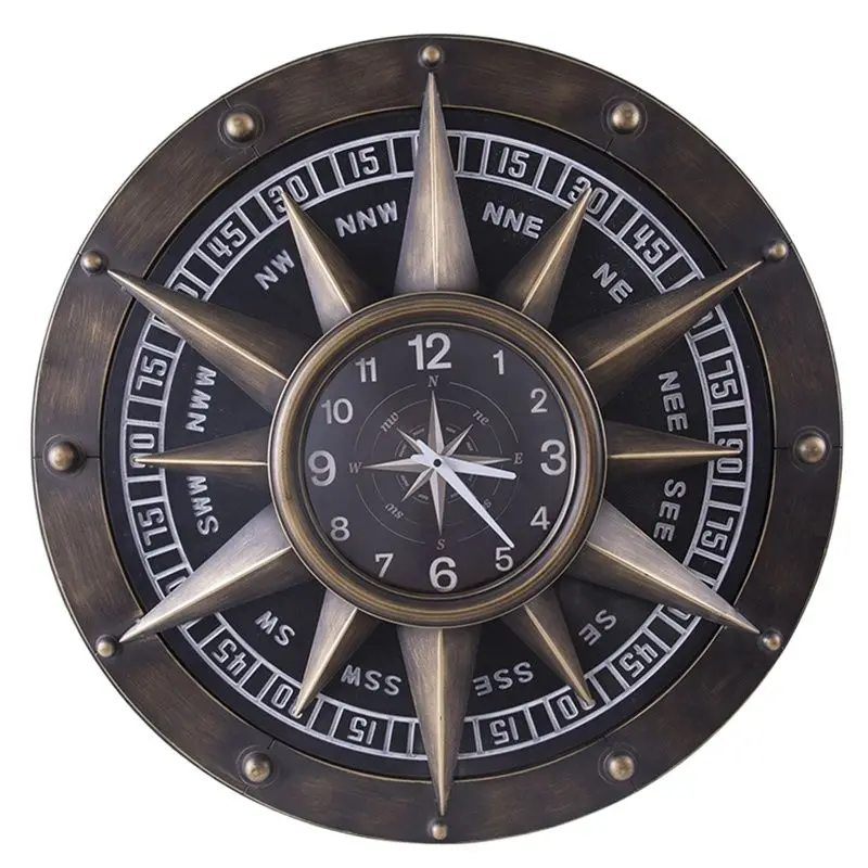 

Nordic Large Wall Clock Vintage Metal Wall Watches Retro Clocks Home Decor Creative Living Room Decoration Luxury Zegar Gift