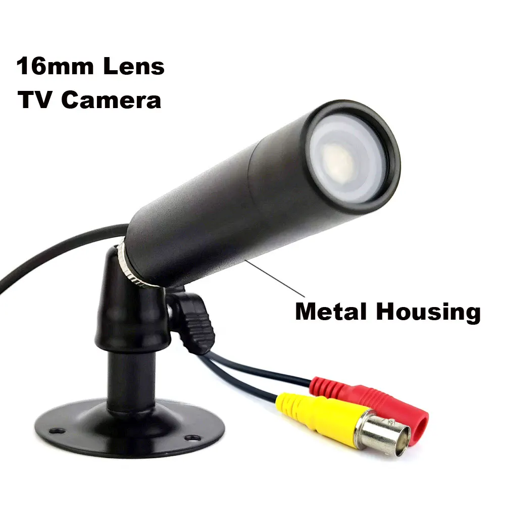 Mini cámara tipo bala a Color, 1000TVL o 800TVL, carcasa de Metal con soporte, cámara CCTV para sistema dvr, 16mm